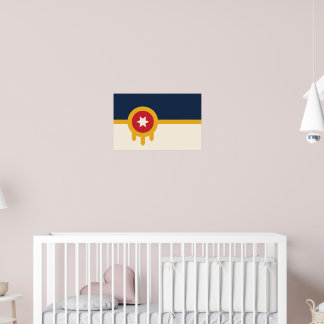 Poster with Flag of Tulsa, Oklahoma