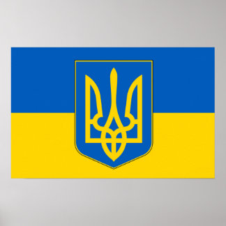 Poster with Flag of Ukraine