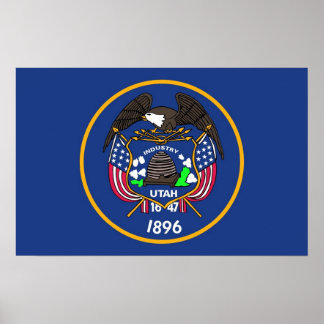 Poster with Flag of Utah, U.S.A.