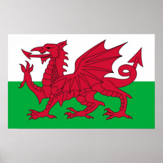 Poster with Flag of Wales