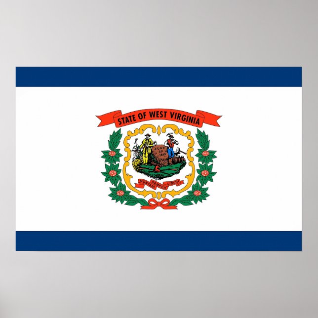Poster with Flag of West Virginia, U.S.A. (Front)