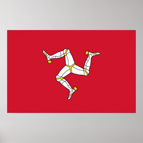 Poster with Isle of Man Flag UK