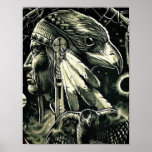 Poster With Painting Of Native American at Zazzle