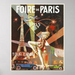 Poster with Paris Art Deco Print from The 1920&#39;s