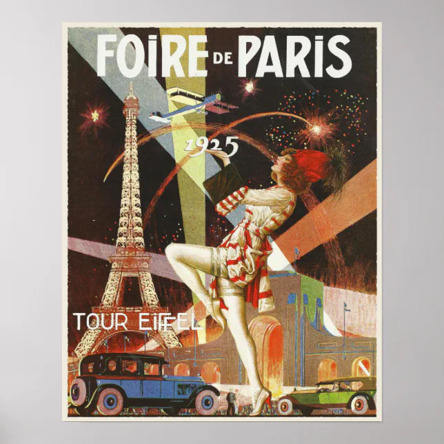 Poster with Paris Art Deco Print from The 1920's | Zazzle