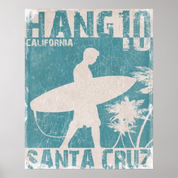 Poster With Santa Cruz Surfer Print by cardland at Zazzle