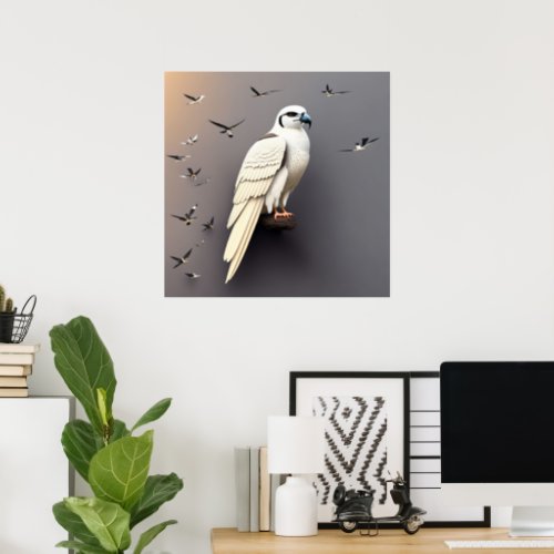 Poster with Swallow_tailed Kite Bird