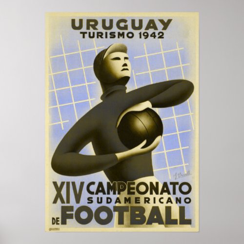 Poster with Vintage Copa de America Soccer Print