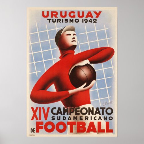 Poster with Vintage Copa de America Soccer Print