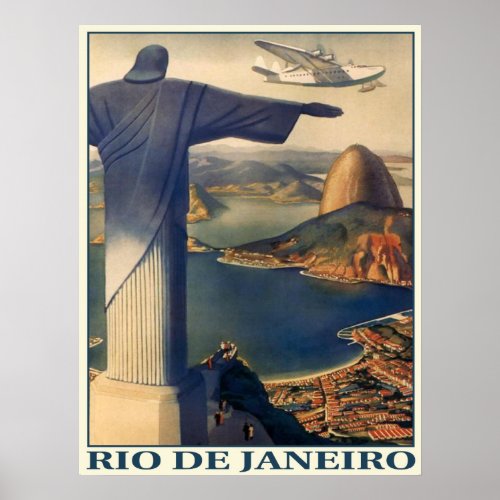 Poster with Vintage Rio de Janeiro Print