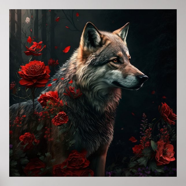Poster Wolf Fleur (Front)
