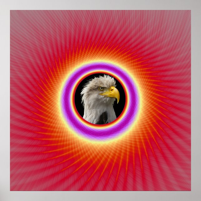 Poster  Woven Window Frame in Red and Violet (Front)