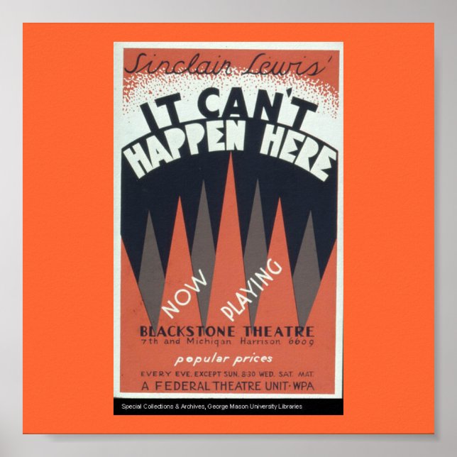 Poster-WPA Chicago-It Can't Happen Here 2 Poster (Front)