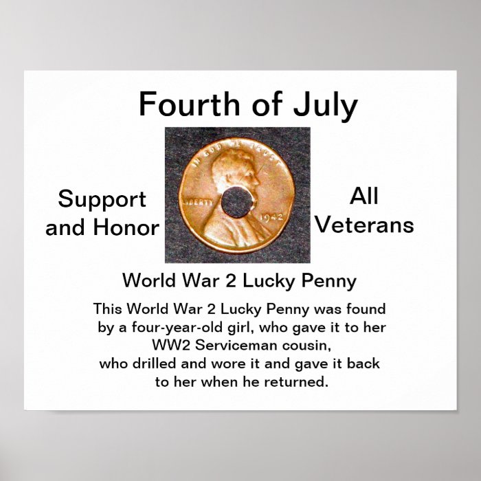 Poster/WW2 Lucky Penny/Support Veterans