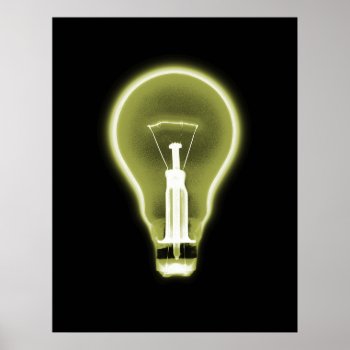Poster- X-ray Light Bulb Black Yellow Poster by VoXeeD at Zazzle