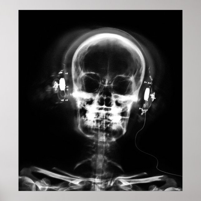 POSTER- X-RAY MUSIC SKELETON BLACK GREY B&W POSTER (Front)