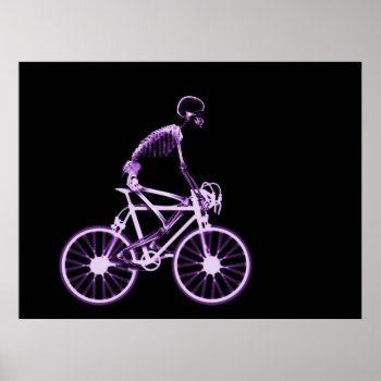 Poster - X-ray Skeleton Biking Black Purple by VoXeeD at Zazzle