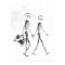 Poster - X-Ray Skeleton Couple Traveling Blk Wht