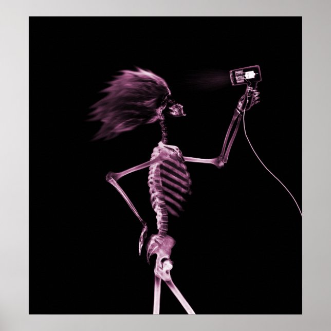 POSTER - X-RAY SKELETON HAIR STYLING PINK (Front)