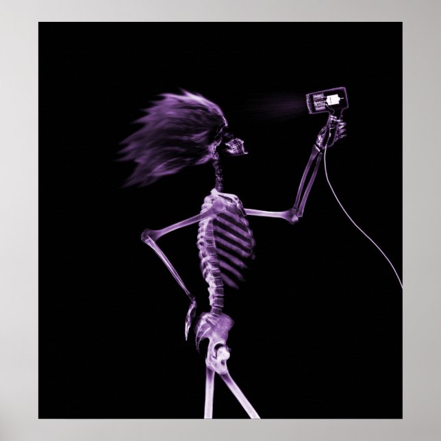 POSTER - X-RAY SKELETON HAIR STYLING PURPLE (Front)