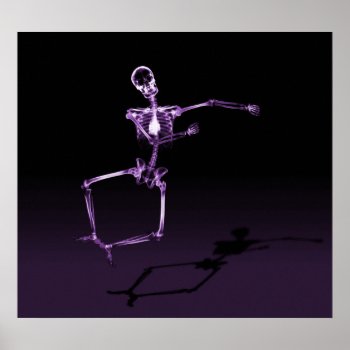 Poster - X-ray Skeleton Joy Leap Blk Purple by VoXeeD at Zazzle