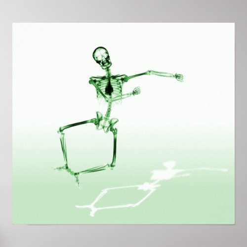 POSTER _ X_RAY SKELETON JOY LEAP GREEN