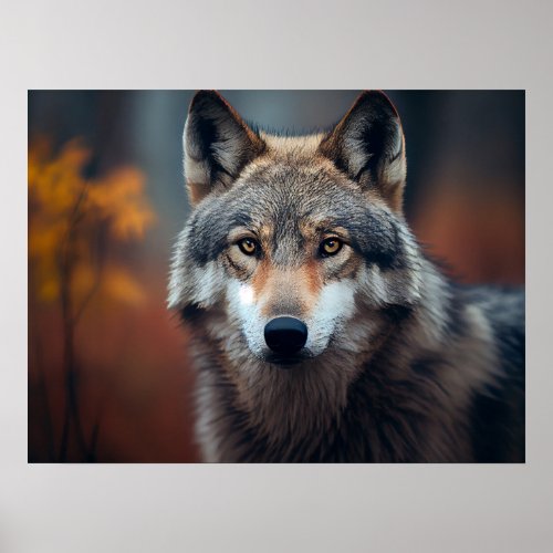 Poster Yellowstone Wolf