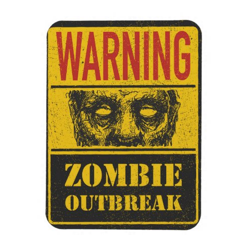 Poster Zombie Outbreak Sign Board With Zombie Magnet