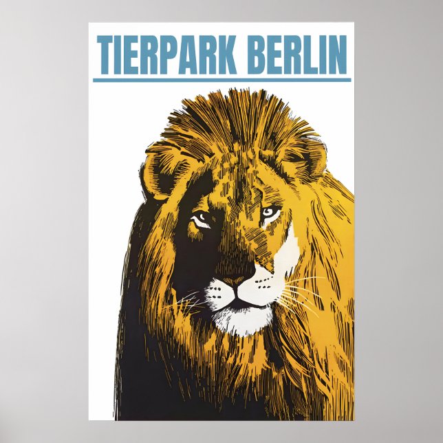 Poster Zoo Berlin (lion) Tiergarten (Front)