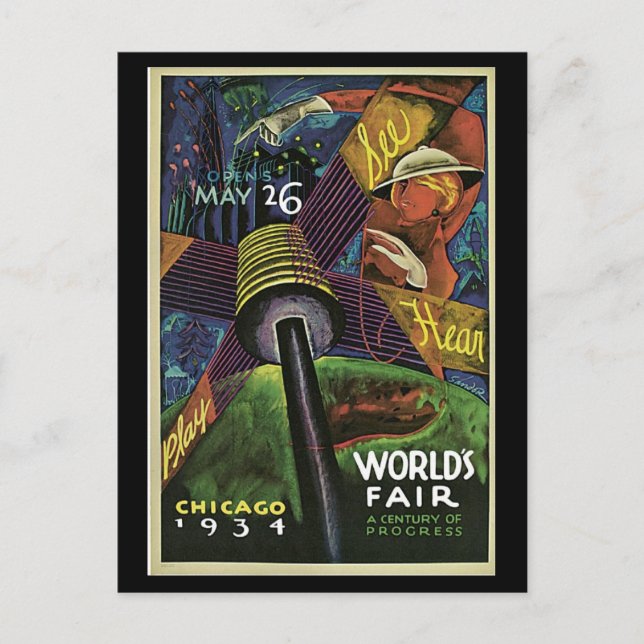Postercard-Chicago World's Fair-1934 Postcard (Front)