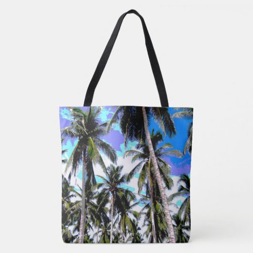 Posterised Colour Palm Trees Design Tote Bag