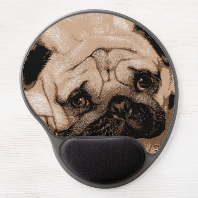 Posterize Euro Pug Gel Mousepad (Front)