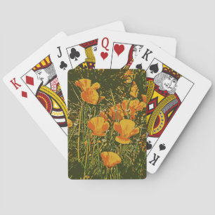 Posterized Poppies Poker Cards