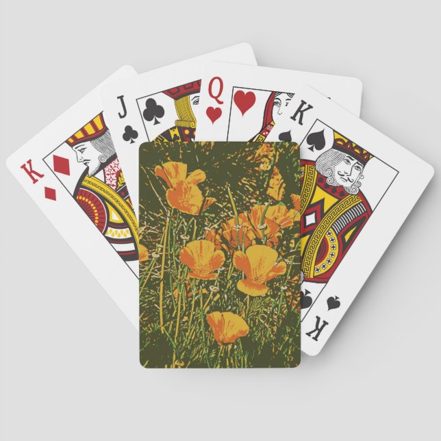 Posterized Poppies Poker Cards (Back)