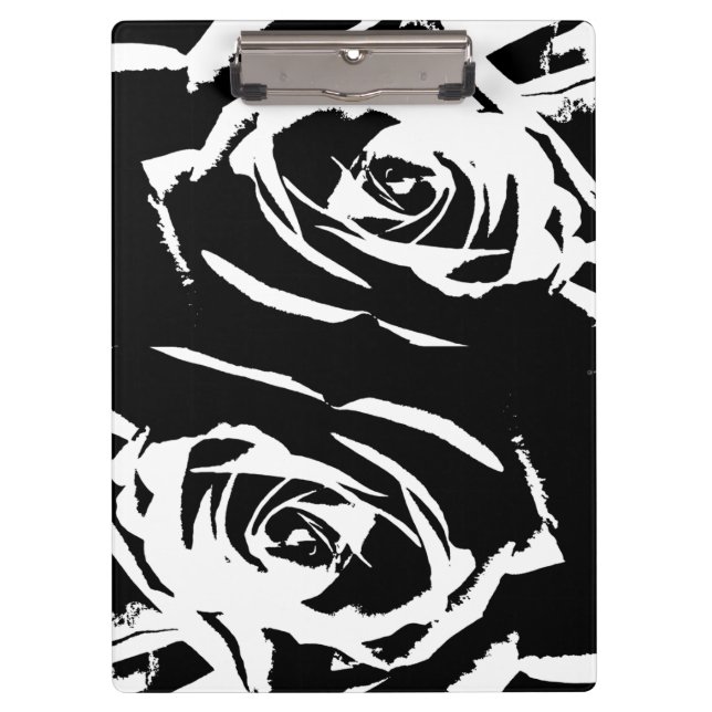 Posterized Rose Art Clipboard (Front)