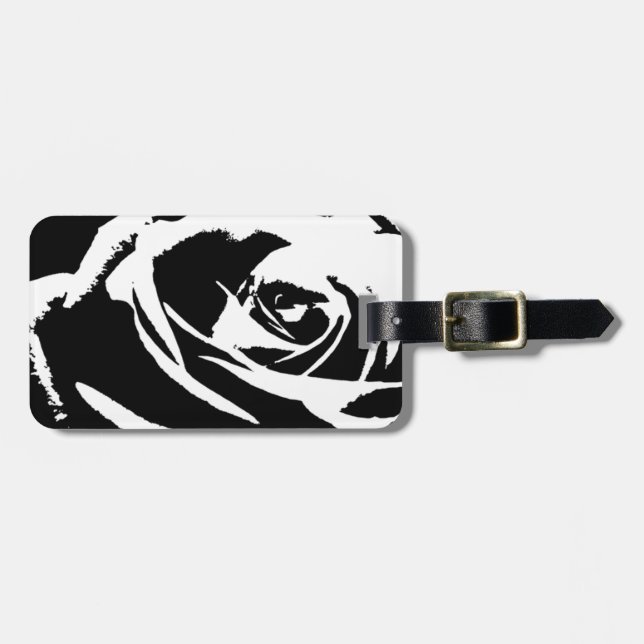 Posterized Rose Art Luggage Tag (Front Horizontal)