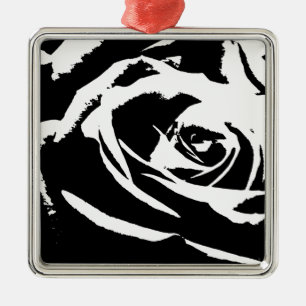 Posterized Rose Art Metal Ornament