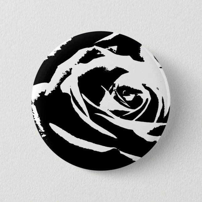 Posterized Rose Art Pinback Button (Front)