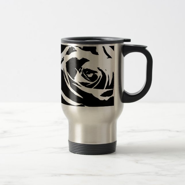 Posterized Rose Art Travel Mug (Right)