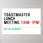 TOASTMASTER LUNCH MEETING  Posters