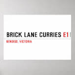 brick lane curries  Posters