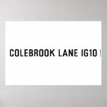 COLEBROOK LANE  Posters