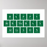 Happy
 Birthday
 Allison  Posters