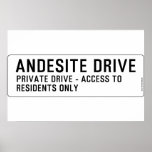 andesite drive  Posters