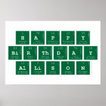 Happy
 Birthday
 Allison  Posters