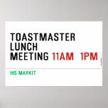 TOASTMASTER LUNCH MEETING  Posters