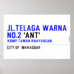 jl.telaga warna no.2  Posters
