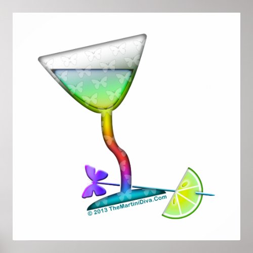 POSTERS  ARCHIVAL PRINTS _ BUTTERFLY MARTINI ART