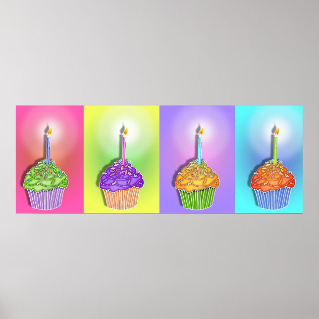 Posters, Banners - Birthday Cupcakes Poster (Front)