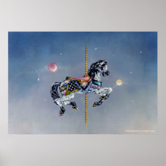 Posters, Fine Art - Grey Mare Carousel Horse Poster